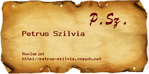 Petrus Szilvia névjegykártya