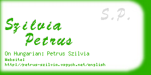 szilvia petrus business card